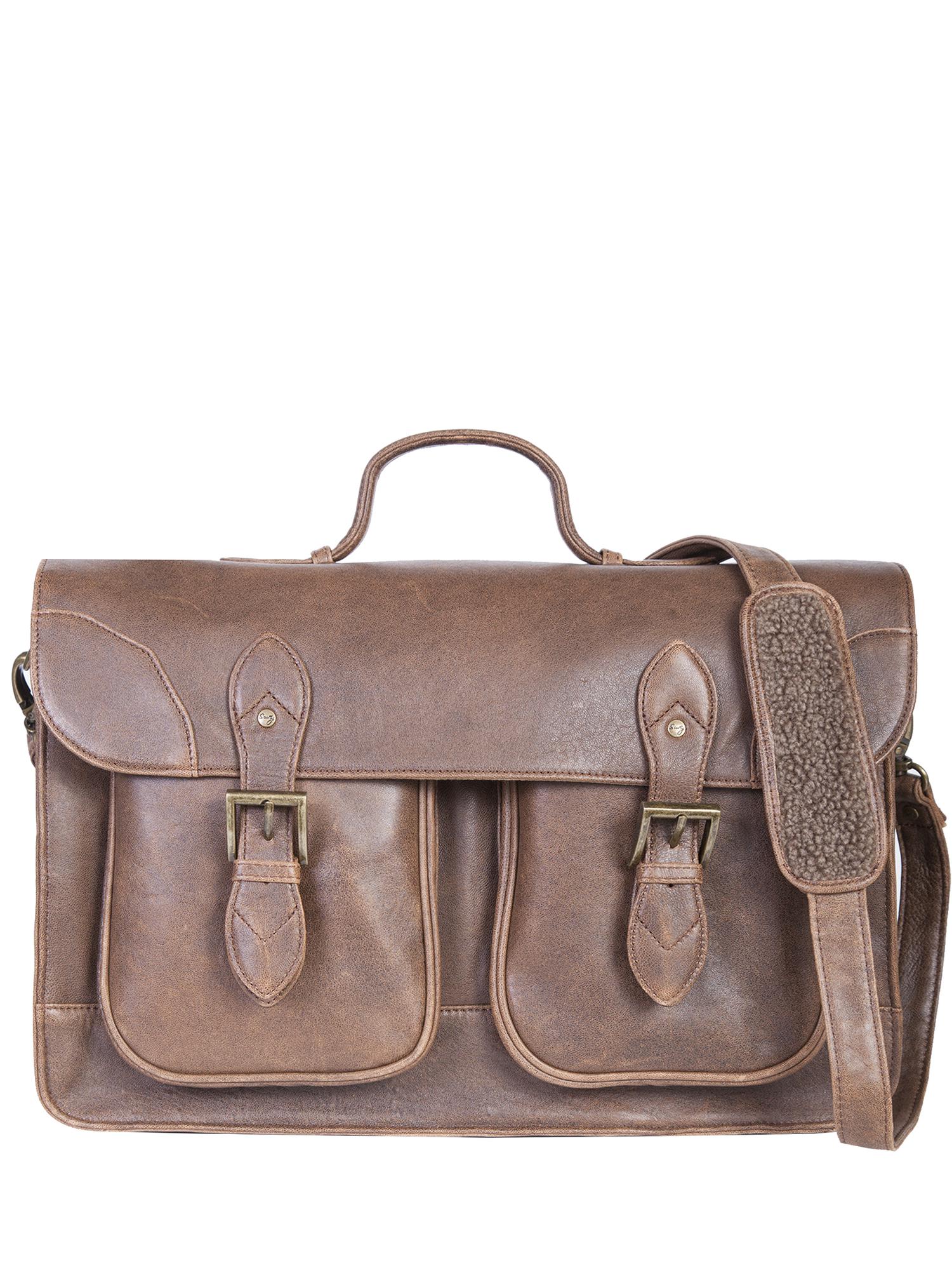 Scully  Leather Aerosquadron Front Flap Briefcase with Buckles (Men's)