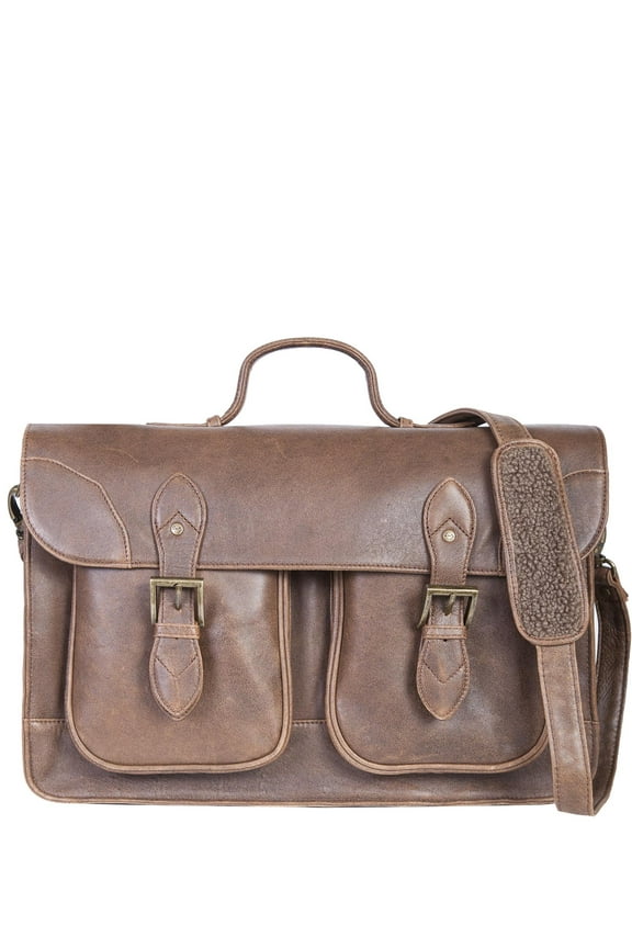 Scully Leather Aerosquadron Front Flap Briefcase with Buckles (Men's)