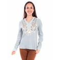 thumbnail image 1 of Scully Leather Blue Pullover Front Embroidered Blouse, 1 of 2