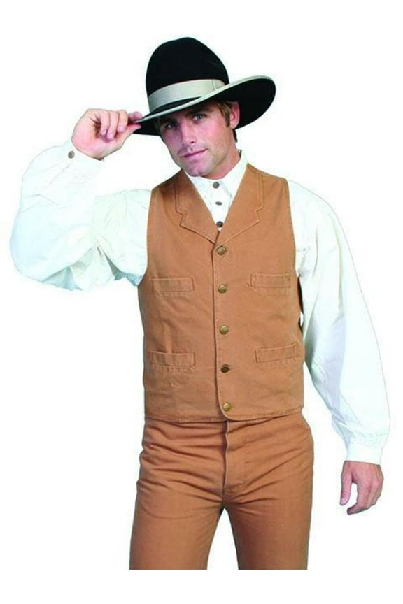 Scully Rangewear Men's Rangewear Frontier Canvas Vest Brown Large