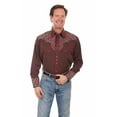 thumbnail image 1 of Scully Western Shirt Mens L/S Rose Embroidery S Chocolate F0_P-897, 1 of 2