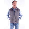 thumbnail image 1 of Scully TR-079-CHA-S Men Leather Canvas Vest with Quilted Plaid Lining, Charcoal - Small, 1 of 2