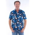 thumbnail image 1 of Scully 5373-BLK-XL Men Short Sleeve Flamingos & Ferns Shirt, Black - Extra Large, 1 of 2