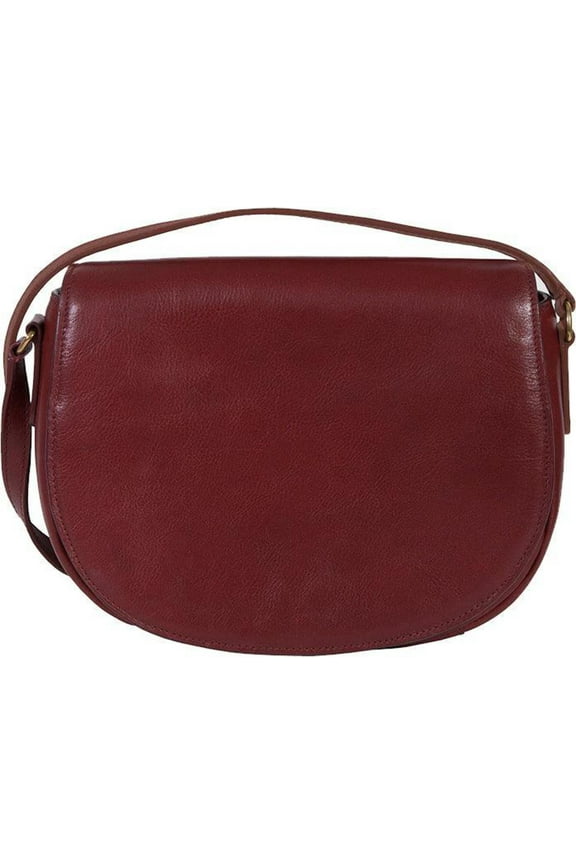Scully Italia Big Nelly Full Flap Leather Handbag, Red