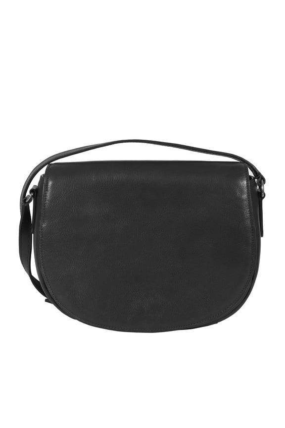 Scully Italia Big Nelly Full Flap Leather Handbag, Black