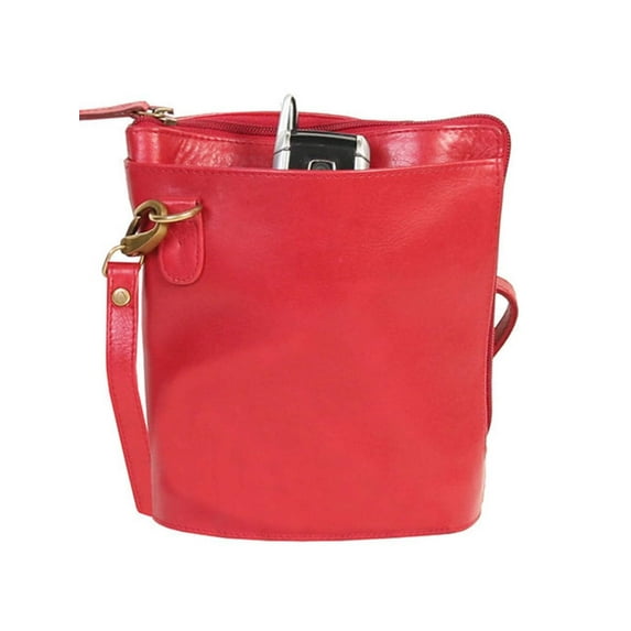 Scully Italia Mara Leather Crossbody Handbag, Red