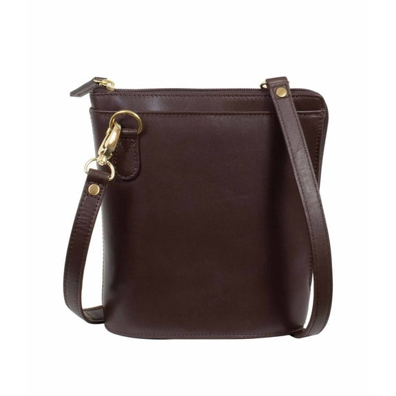 Scully Italia Mara Leather Crossbody Handbag, Chocolate