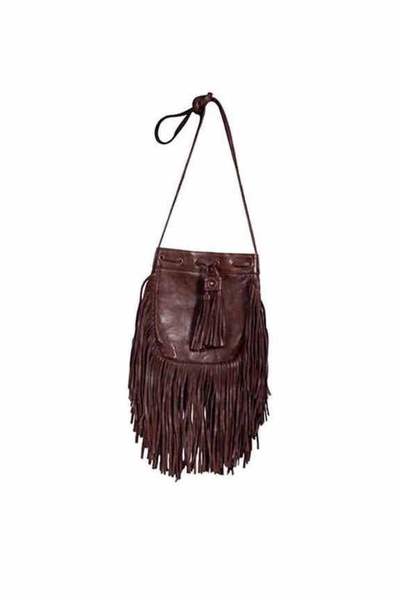 Scully Women's Fringe Leather Handbag Chocolate One Size