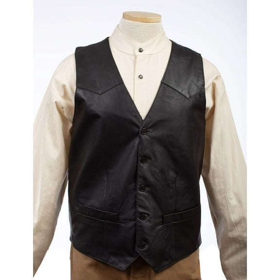 Scully Leather Leatherwear Mens Westrn Dark Brown Vest