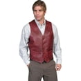 thumbnail image 1 of Scully Leather Mens Black Lamb Lambskin Button Front Vest Cherry 50, 1 of 2