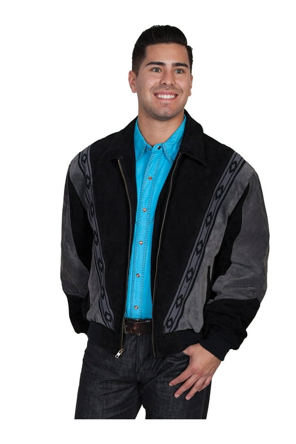 Scully Men's Boar Suede Leather  Jacket Grey Medium