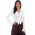 thumbnail image 1 of Scully RW619-WHT-XL Women Ruffle Lace Up Blouse, White - Extra Large, 1 of 2
