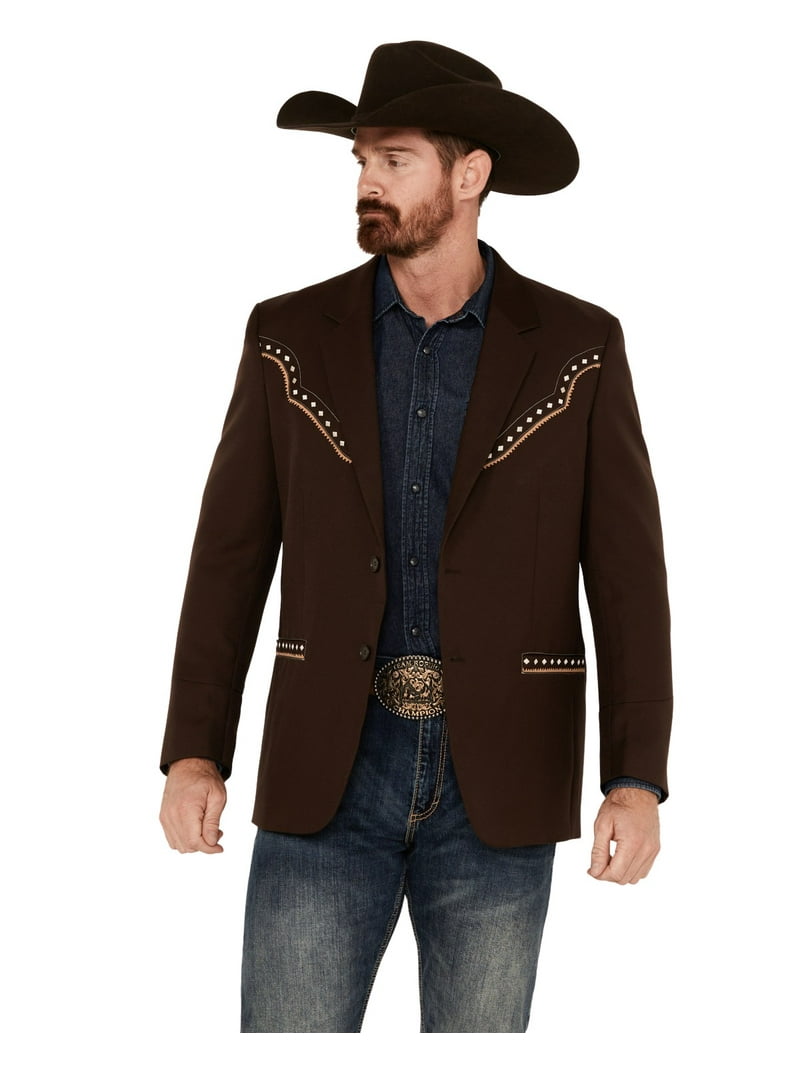 Scully P-915L-CHO-44L Mens Diamond Embroidered Sportscoat