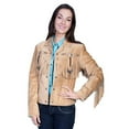 thumbnail image 1 of Scully Leather Womens Beaded Fringe Conchos Boar Suede Jacket Old Rust L, 1 of 2