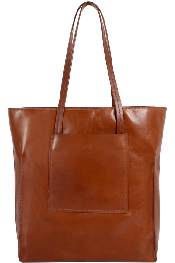 Scully Italia Tiffany Leather Tote Bag, Mahogany