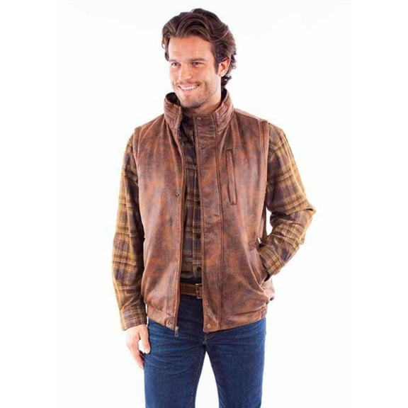 Scully 5324 BRN XL Men Moleskin Vest with Pockets, Brown - Extra Large
