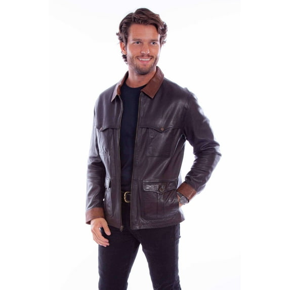 Scully Men's Leather Fringe Jacket Chocolate X-Large US
