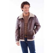 Scully Men's Sherpa Lined Leather Jacket Chocolate Medium  US