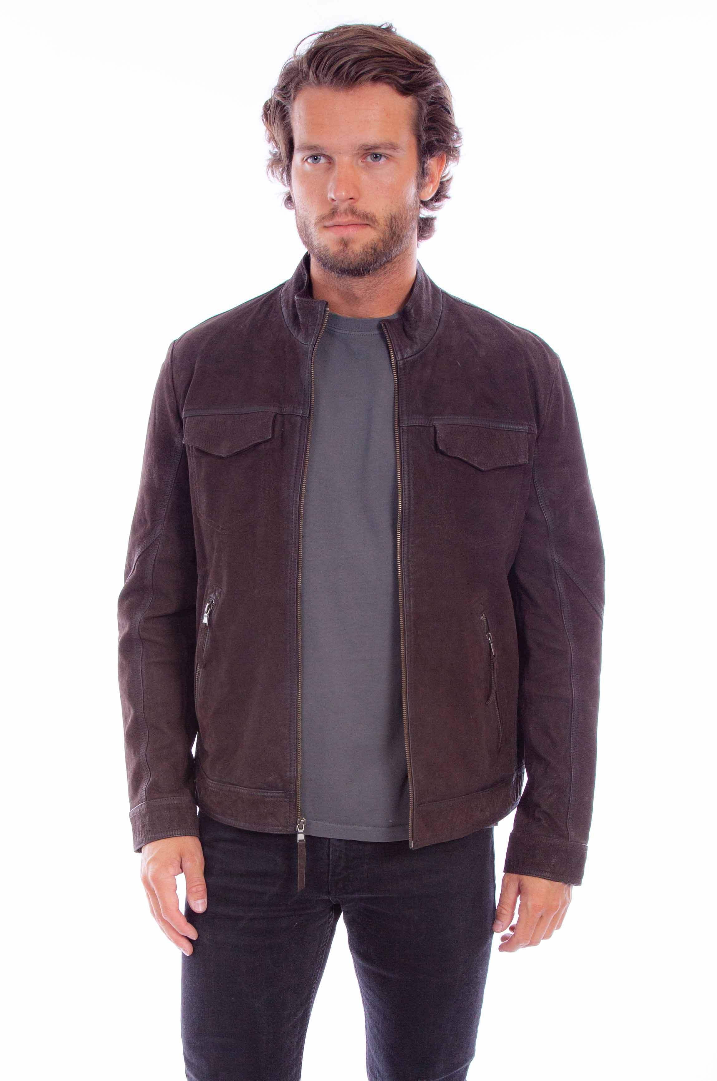 Suede Jacket Men Casual Spring and Autumn Outwear Jacket Zip Up Coats Men Clothing 2023