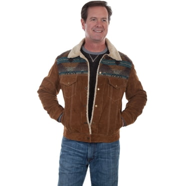 Scully Men's Boar Suede Zip Fringe Western Jacket - Black, Size Medium (221-19)