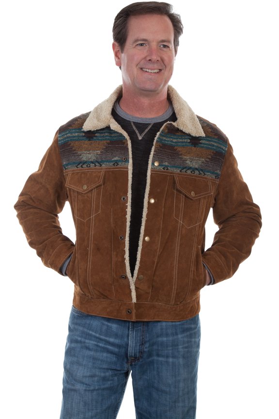 Scully Mens Black Boar Suede Jean Jacket 4X