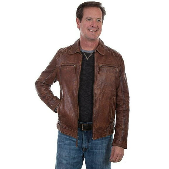 Scully Mens Brown Lamb Leather Rich Jacket 3XT