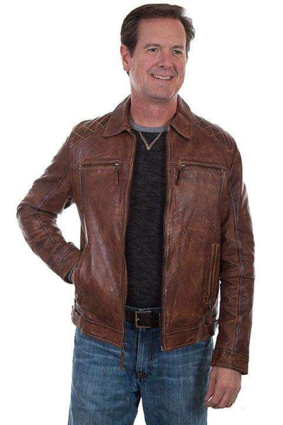 Scully Mens Brown Lamb Leather Rich Jacket S