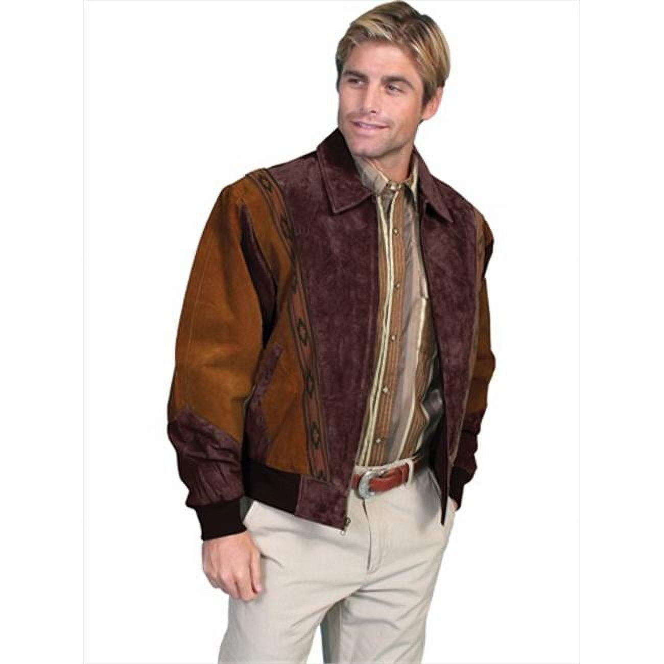 Scully Mens Leather Rodeo Jacket - Cafe Brown/Chocolate - Large ...