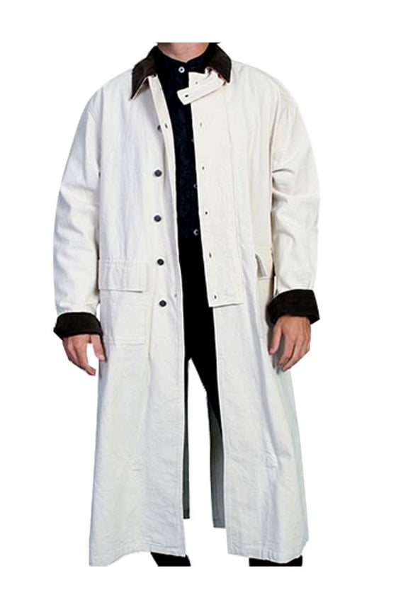 Scully Men's Long Canvas Jacket, Natural, X-Large