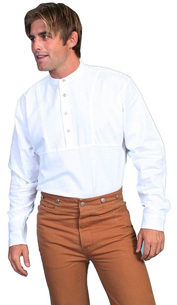 Scully Rangewear Men's Traveler Shirt - 100% Cotton Western Style, White (RW031)