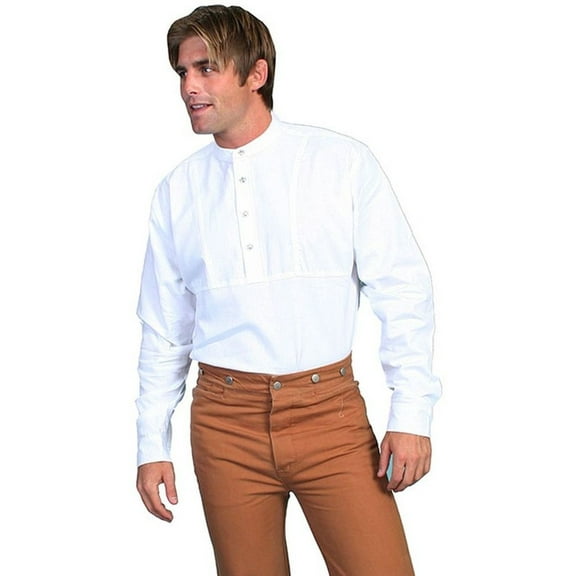 Scully RW031-WHT-M Mens Rangewear Long Sleeve Traveler Shirt- White- Medium