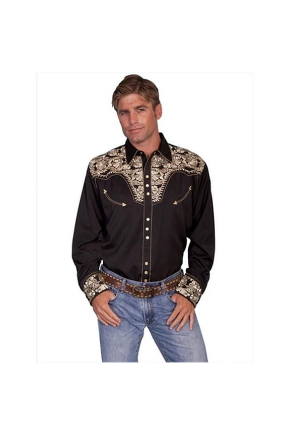 Scully P-634-GLD-XL Mens Western Shirt - Gold, Extra Large