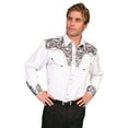 thumbnail image 1 of Scully Men's Embroidered Gunfighter Long Sleeve Snap Western Shirt Steel Medium, 1 of 2