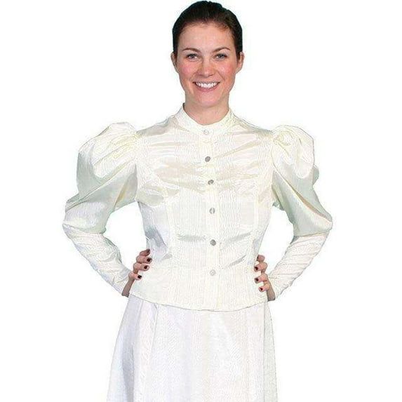 Scully NATURAL MOIRE TIE BACK BLOUSE