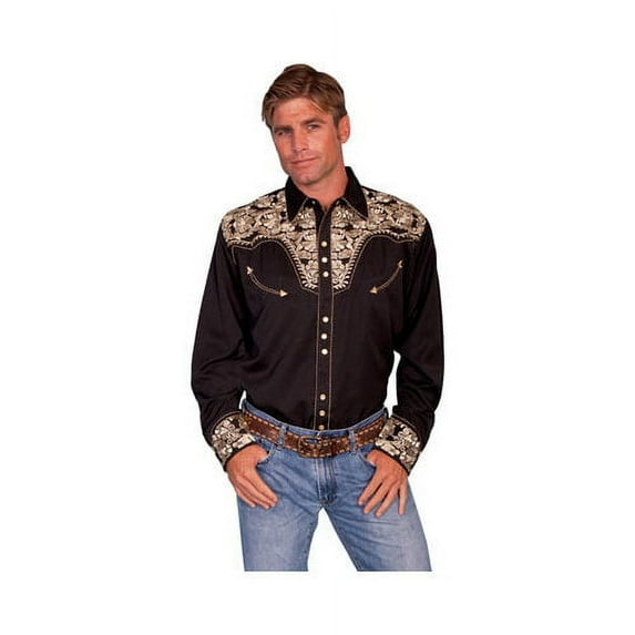 Scully P-634X-GLD-3X-B-T Mens Western Shirt - Gold, 3X