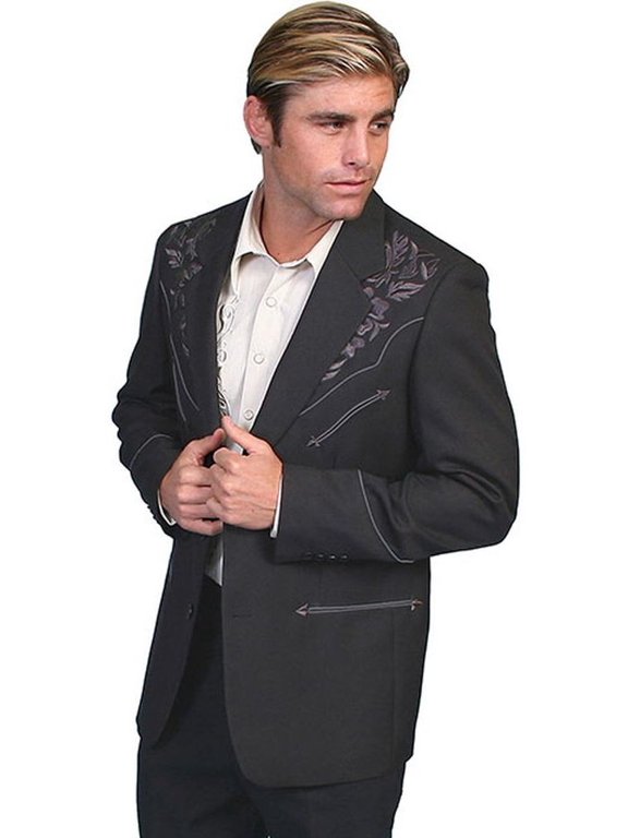 Scully P-733X-CHA-50-B-T Mens Western Jacket - Charcoal, 50