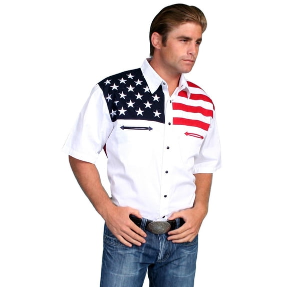Scully P-756SS-WHT-XXL Mens Western Shirt - White, 2 Extra Large