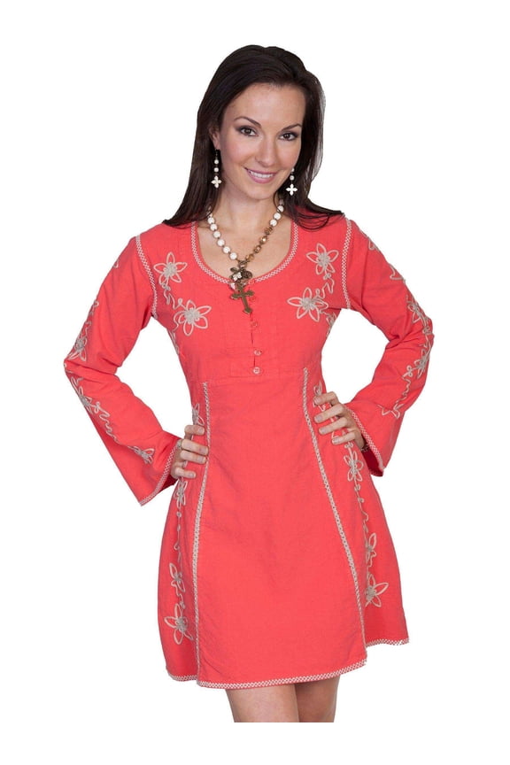 Scully PSL-105-CAY-XS Female Cantina Dress - Cayenne- Extra Small