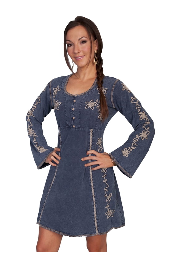 Scully PSL-105-DBL-XS Female Cantina Dress - Dark Blue- Extra Small