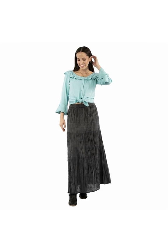 Scully PSL-279-BLK-XL Womens Broomstick Maxi Skirt, Black - Extra Large