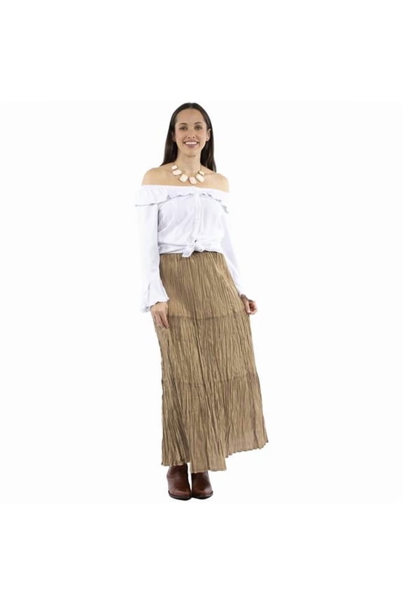 Scully PSL-279-KHA-M Womens Broomstick Maxi Skirt, Khaki - Medium