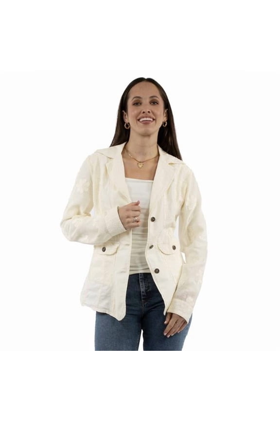 Scully PSL-280-VAN-S Cotton Women Blazer, Vanilla - Small