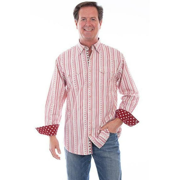 Scully PS-253-RED-XXL Men Signature Election Shirt, Red - 2XL