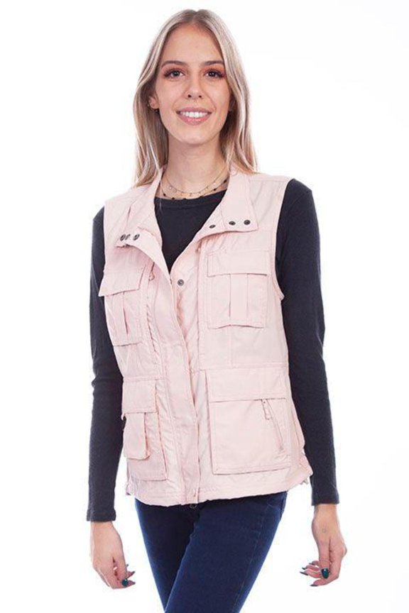 Scully 6262P-ROS-M Womens Multi Pocket Vest, Rose - Medium