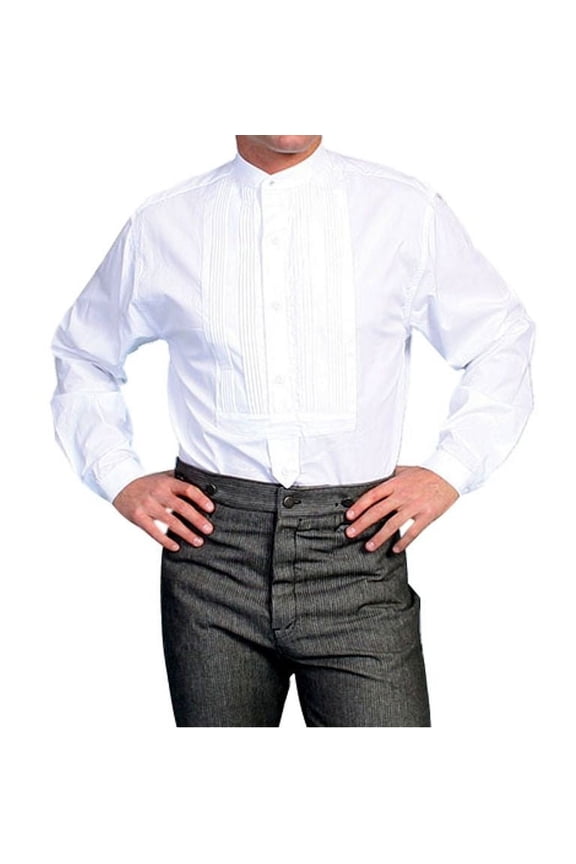 Scully RW032X-WHT-4X-B-T Mens Rangewear Long Sleeve Gambler Shirt, White, 4X
