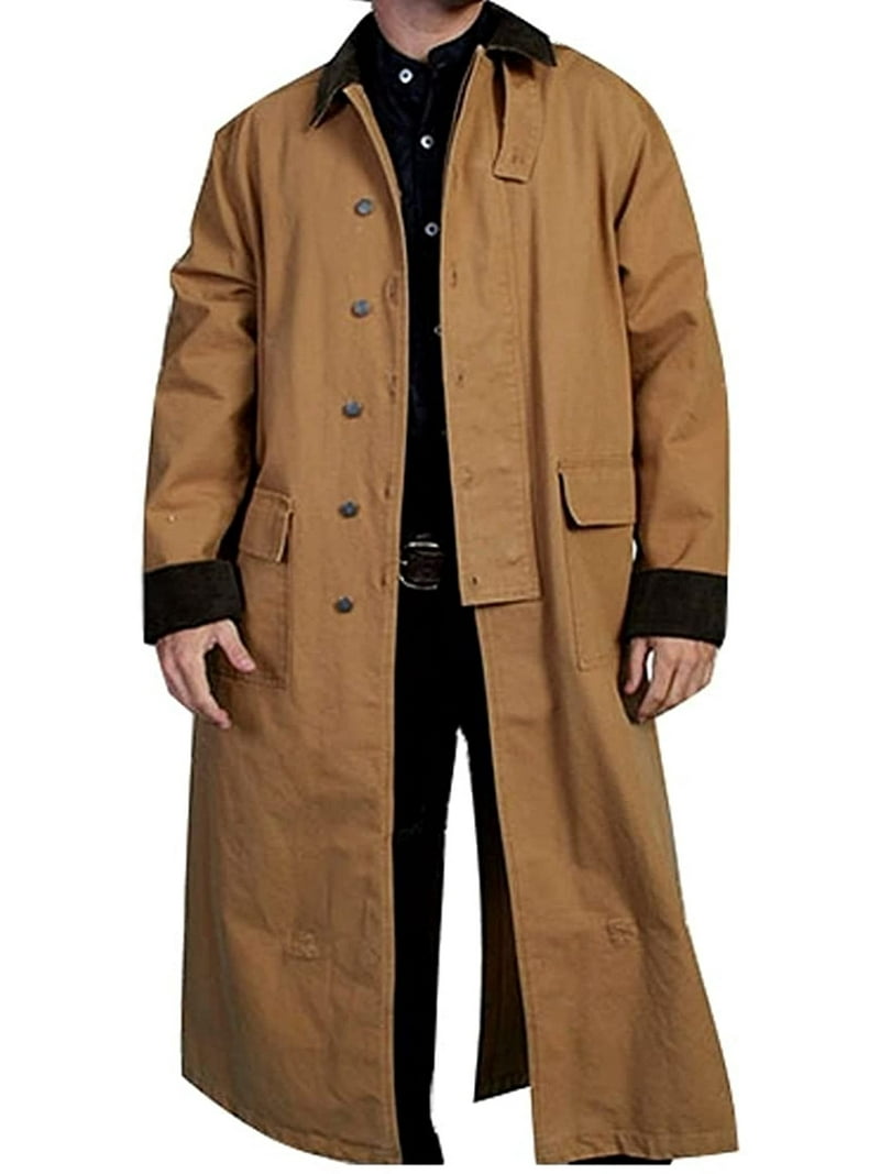 Scully Mens Rangewear Long Western Canvas Duster Jacket
