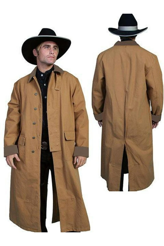 Scully RangeWear Mens Brown 100% Cotton Long Overcoat Duster Coat XXL