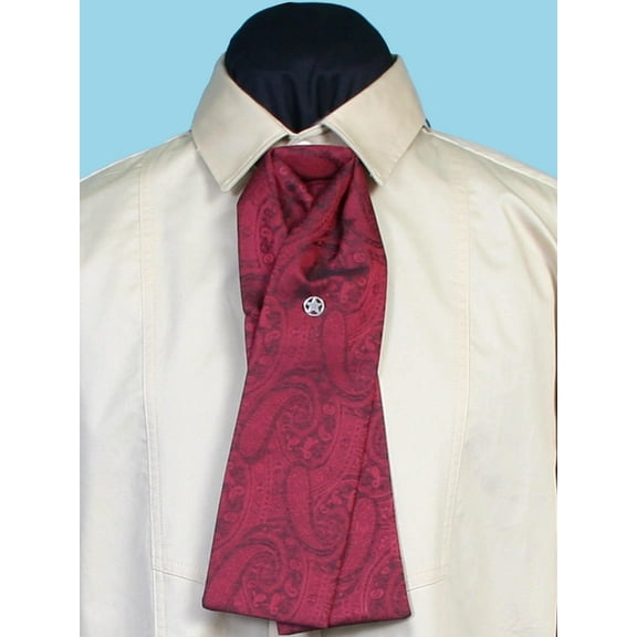 Scully RW117T-RED-ONE Rangewear 100 Percent Polyester Mens Redvale Puff Tie - Red- One Size