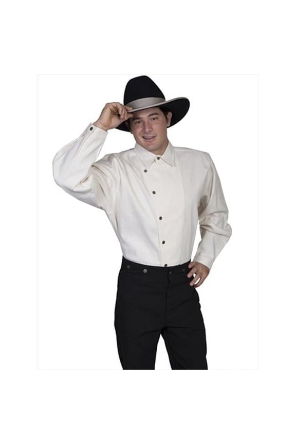 Scully Western Shirt Mens L/S Rangewear Button L Natural F0_RW122