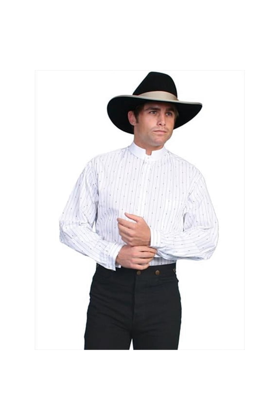 Scully Rangewear Men's Pinkerton Stripe Shirt, White, Small